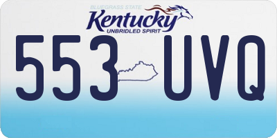KY license plate 553UVQ
