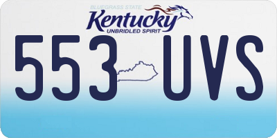 KY license plate 553UVS