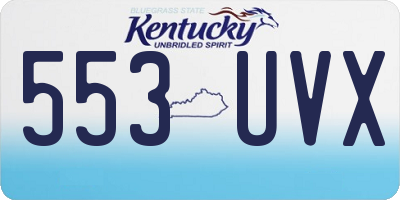 KY license plate 553UVX