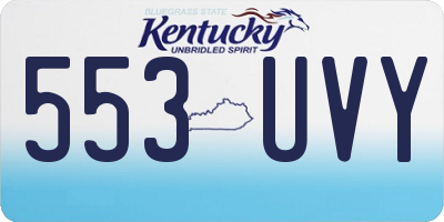 KY license plate 553UVY