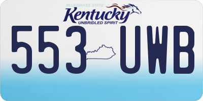 KY license plate 553UWB