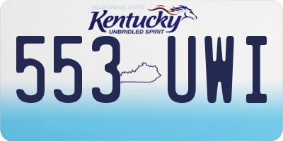 KY license plate 553UWI