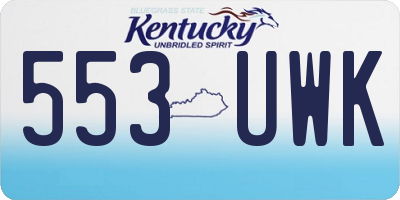 KY license plate 553UWK