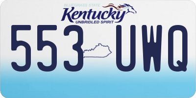KY license plate 553UWQ