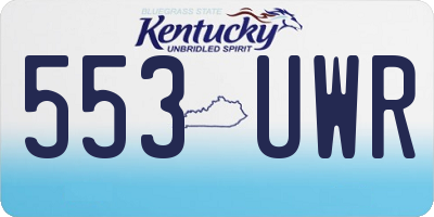 KY license plate 553UWR