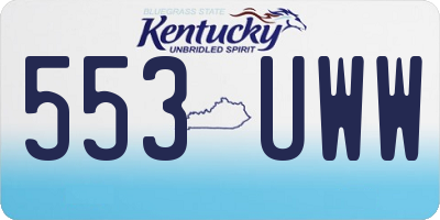 KY license plate 553UWW