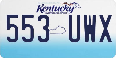 KY license plate 553UWX