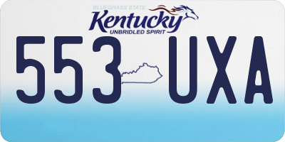 KY license plate 553UXA