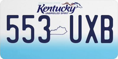 KY license plate 553UXB