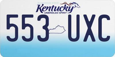 KY license plate 553UXC
