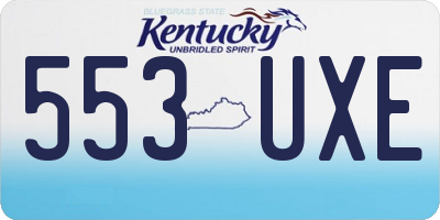 KY license plate 553UXE