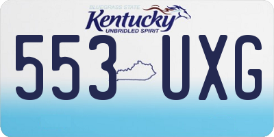 KY license plate 553UXG