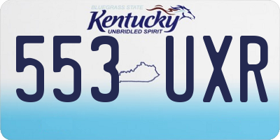 KY license plate 553UXR