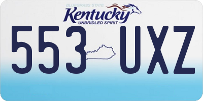 KY license plate 553UXZ