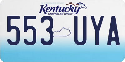 KY license plate 553UYA