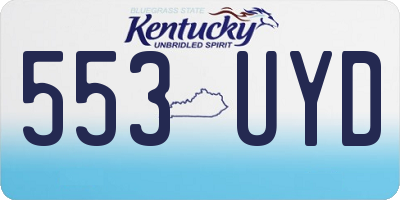 KY license plate 553UYD