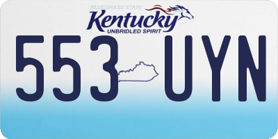 KY license plate 553UYN