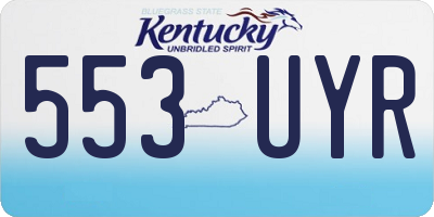 KY license plate 553UYR