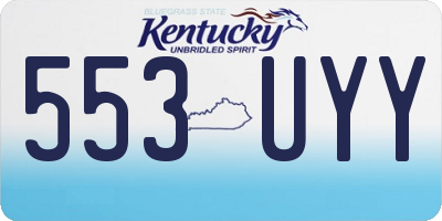 KY license plate 553UYY
