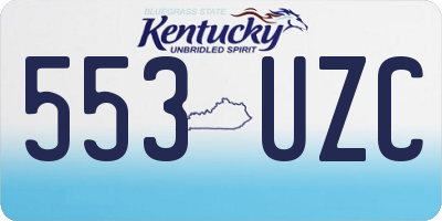 KY license plate 553UZC