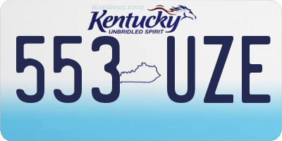 KY license plate 553UZE