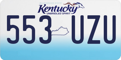 KY license plate 553UZU