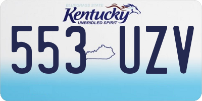 KY license plate 553UZV