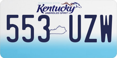 KY license plate 553UZW