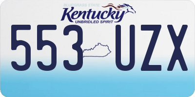 KY license plate 553UZX