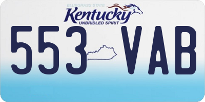 KY license plate 553VAB