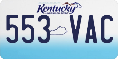 KY license plate 553VAC