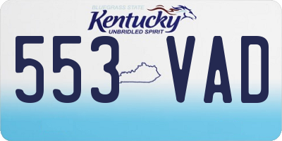 KY license plate 553VAD