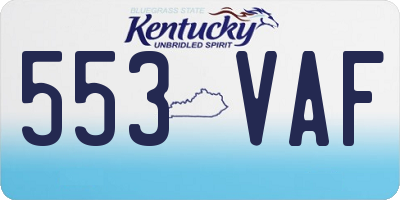 KY license plate 553VAF