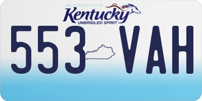 KY license plate 553VAH