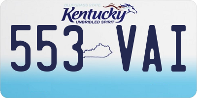 KY license plate 553VAI