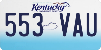KY license plate 553VAU