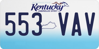 KY license plate 553VAV