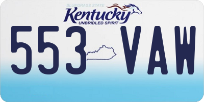 KY license plate 553VAW