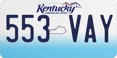 KY license plate 553VAY