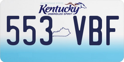 KY license plate 553VBF