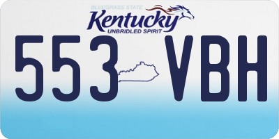 KY license plate 553VBH