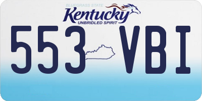 KY license plate 553VBI