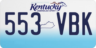 KY license plate 553VBK