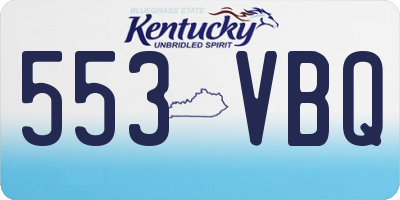 KY license plate 553VBQ