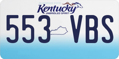KY license plate 553VBS