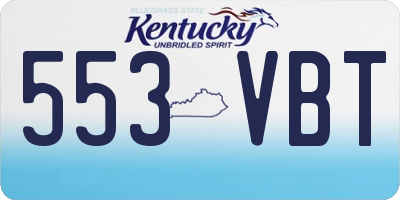 KY license plate 553VBT