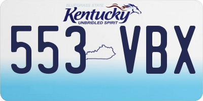 KY license plate 553VBX