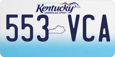 KY license plate 553VCA