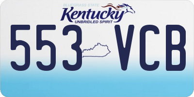 KY license plate 553VCB