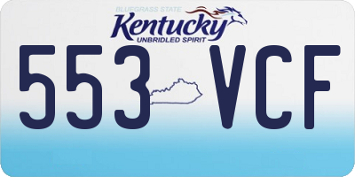 KY license plate 553VCF